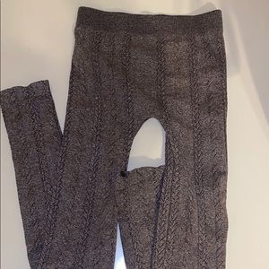 Nikibimi brown braided knit leggings